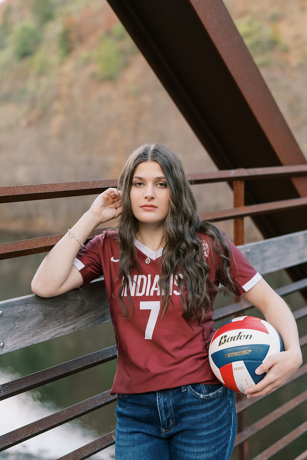 senior picture with volleyball