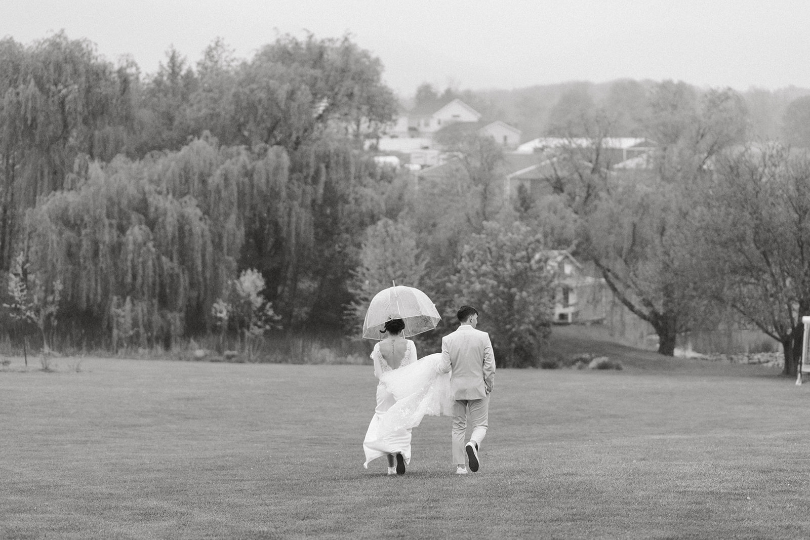 bride and groom at wind in the willows wedding venue